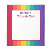 Rainbow Girls Mitzvah Notes Notitieblok (Voorkant)