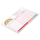 Rainbow Girls Reward Chart Chore Pink Gold Notitieblok (Schuin)