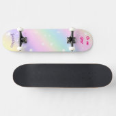 Rainbow Girly aangepaste gepersonaliseerde naam Persoonlijk Skateboard (Horizontaal)