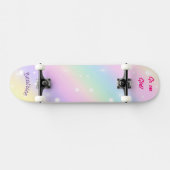 Rainbow Girly aangepaste gepersonaliseerde naam Persoonlijk Skateboard (Horizontaal)