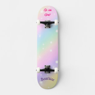 Rainbow Girly aangepaste gepersonaliseerde naam Persoonlijk Skateboard