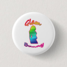 Rainbow Glam Bunny Logo op Button