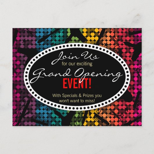 Rainbow Glam Custom Hair Salon Event Briefkaart (Voorkant)