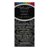 Rainbow Glam Custom Salon Coupon Rackkaarten Reclamekaart (Achterkant)