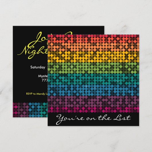 Rainbow Glam Uitnodiging (Voorkant / Achterkant)