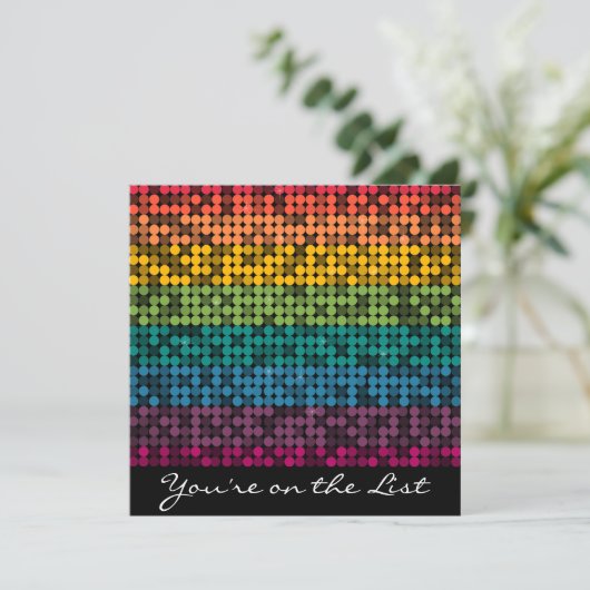 Rainbow Glam Uitnodiging (Staand voorkant)