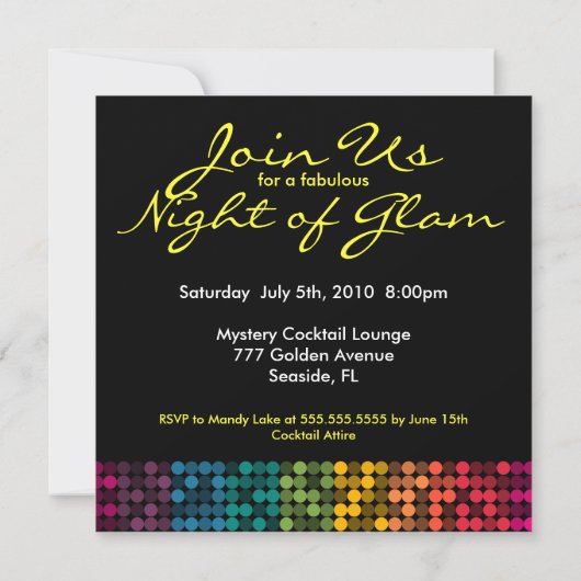 Rainbow Glam Uitnodiging (Achterkant)