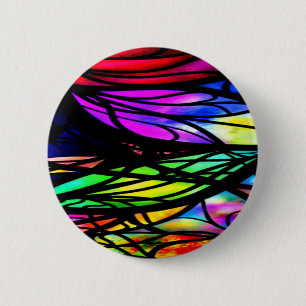 Rainbow Glas in lood Colorful Fancy Fun Ronde Button 5,7 Cm
