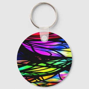 Rainbow Glas in lood Colorful Fancy Fun Sleutelhanger