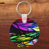 Rainbow Glas in lood Colorful Fancy Fun Sleutelhanger (Voorkant)