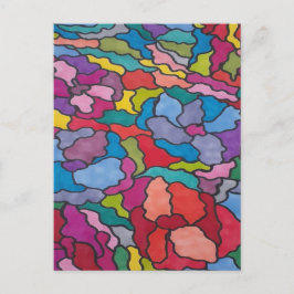 Rainbow Glas in lood Flowers Abstract Briefkaart
