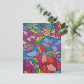 Rainbow Glas in lood Flowers Abstract Briefkaart (Staand voorkant)