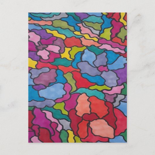 Rainbow Glas in lood Flowers Abstract Briefkaart (Voorkant)