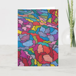 Rainbow Glas in lood Flowers Abstract Feestdagen Kaart