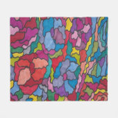 Rainbow Glas in lood Flowers Abstract Fleece Deken (Voorkant (Horizontaal))