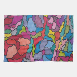 Rainbow Glas in lood Flowers Abstract Theedoek