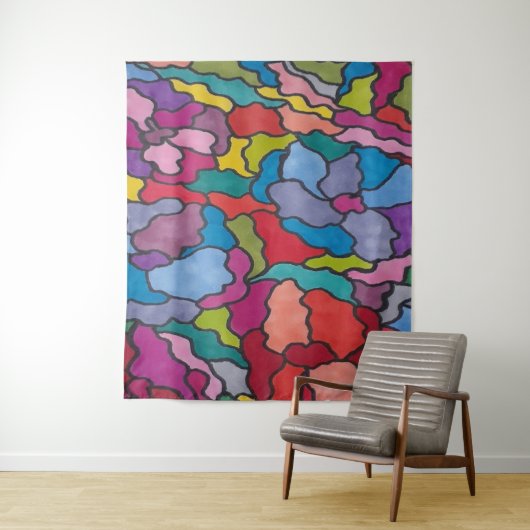 Rainbow Glas in lood Flowers Abstract Wandkleed (In situ)