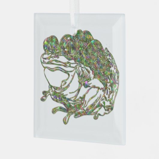 Rainbow Glas in lood Look Frog Art Glass Ornament (Voorkant links)