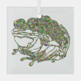 Rainbow Glas in lood Look Frog Art Glass Ornament