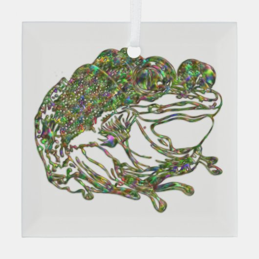 Rainbow Glas in lood Look Frog Art Glass Ornament (Achterkant)