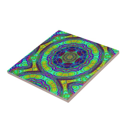 Rainbow Glas in lood Window Tie Dye Tegeltje (Zijkant)