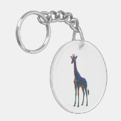 Rainbow Glass Giraffe Art Sleutelhanger (Voorkant Links)