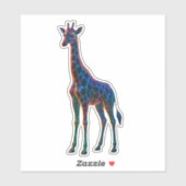 Rainbow Glass Giraffe Art Sticker (Vel)