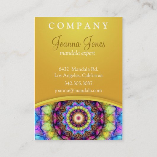 Rainbow Glass Mandala - chubby Visitekaartje (Achterkant)