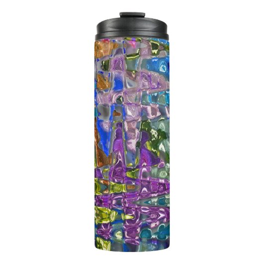 Rainbow Glass Wave #444 - Thermosbeker (Voorkant)