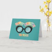 Rainbow Glasses Birthday Card Kaart (Gele Bloem)