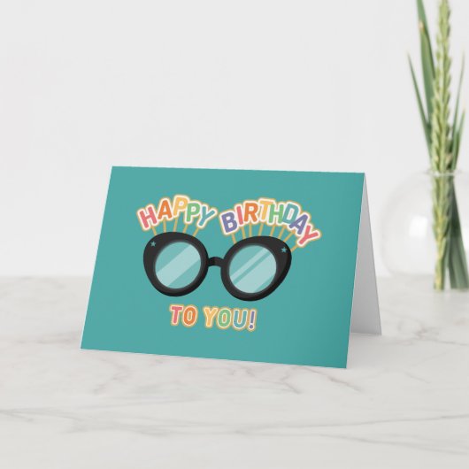 Rainbow Glasses Birthday Card Kaart (Voorkant)