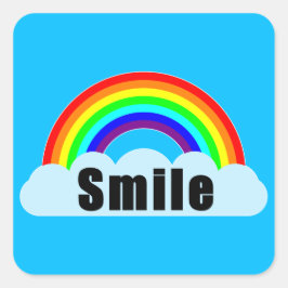 RAINBOW - Glimlach Vierkante Sticker