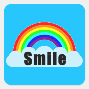 RAINBOW - Glimlach Vierkante Sticker