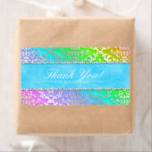 Rainbow Glimmer Damask Bruiloft Dank u Etiket (Insitu)