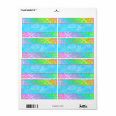 Rainbow Glimmer Damask Bruiloft Dank u Etiket (Full Sheet)