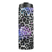 ** Rainbow Glitter Animal Leopard Spots Girly QR Thermosbeker (Voorkant)