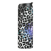 ** Rainbow Glitter Animal Leopard Spots Girly QR Thermosbeker (Gedraaid links)