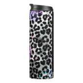 ** Rainbow Glitter Animal Leopard Spots Girly QR Thermosbeker (Geroteerd rechts)