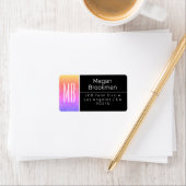 Rainbow Glitter/B&W/DIY Name Address Monogram Etiket (Insitu)