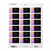 Rainbow Glitter/B&W/DIY Name Address Monogram Etiket (Full Sheet)