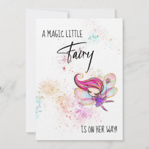 *~* Rainbow Glitter Baby Fairy Shower-uitnodiging Kaart
