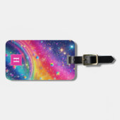 Rainbow Glitter Bagagelabel (Voorkant horizontaal)