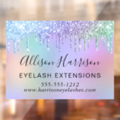 Rainbow Glitter Beauty Business Raamsticker (Vel 2)