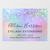 Rainbow Glitter Beauty Business Raamsticker (Vel)