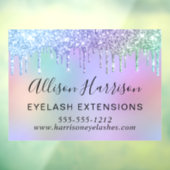 Rainbow Glitter Beauty Business Raamsticker (Vel 3)