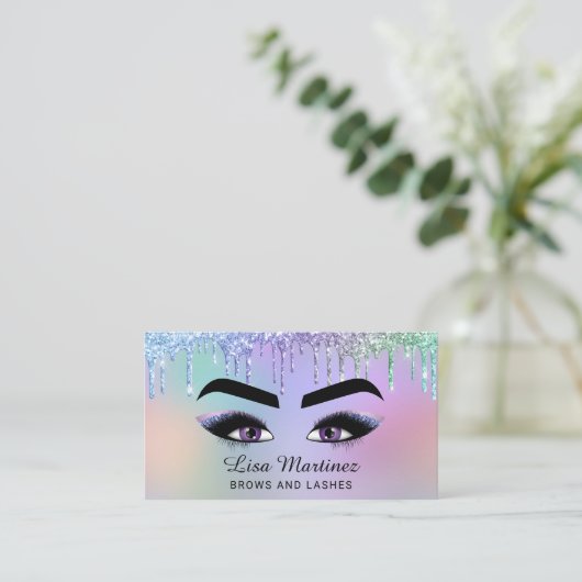 Rainbow Glitter Beauty Visitekaartje (Staand voorkant)