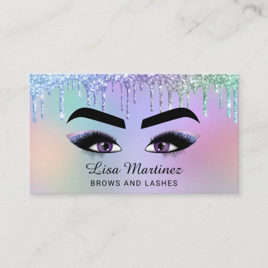 Rainbow Glitter Beauty Visitekaartje (Voorkant)