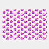 Rainbow Glitter Beer Paw Print Tekening Inpakpapier Vel (Voorkant 3)