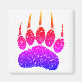 Rainbow Glitter Beer Paw Print Tekening Magneet (Voorkant)