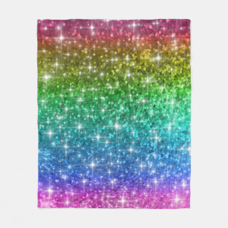 Rainbow Glitter Blanket Fleece Deken